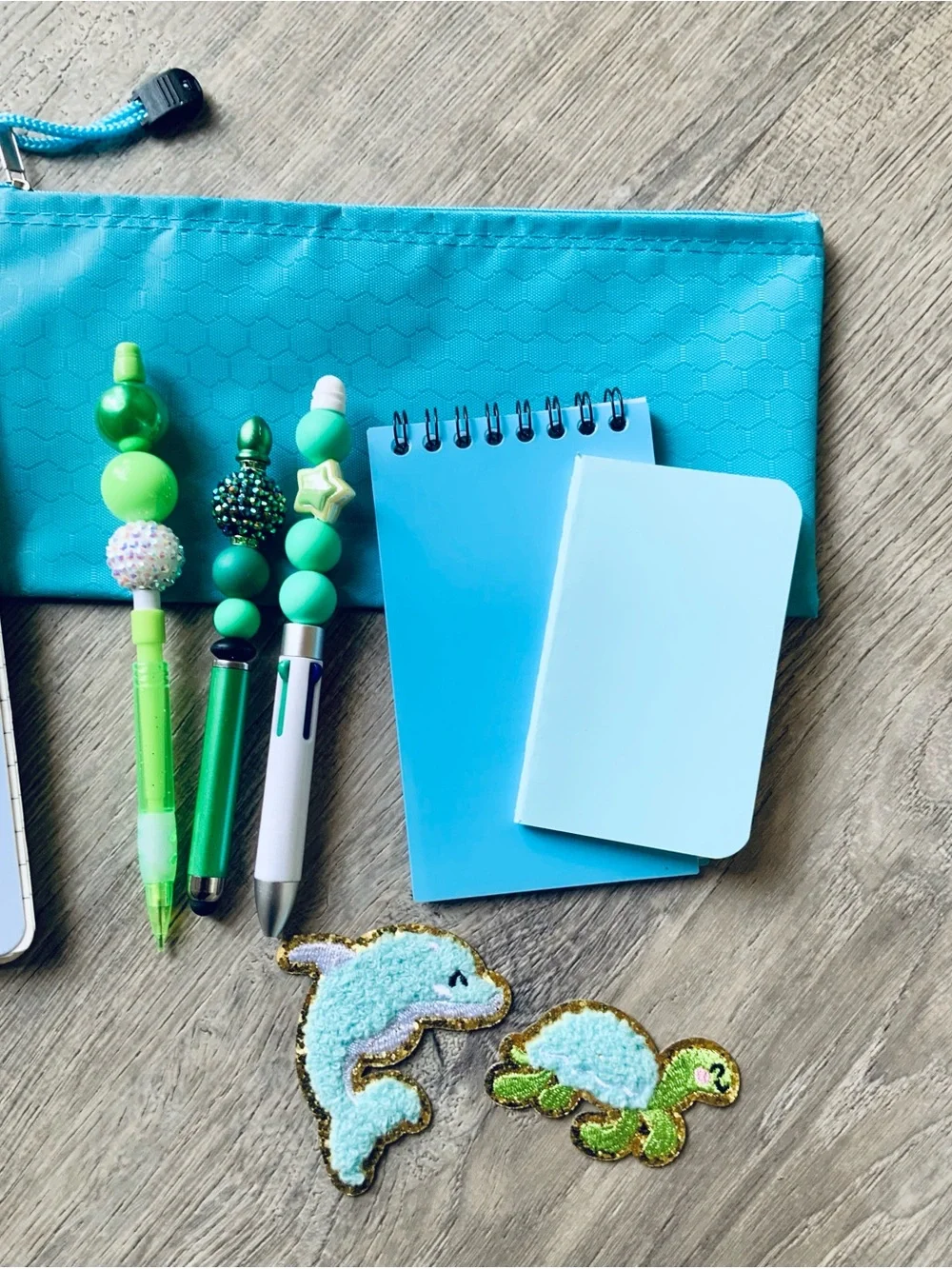 NEW📚 Homemade Crafted Stationery Set w/ Beaded Stylus Pen & Pencil OS